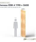 Panneau OSB 4 2650x12, largeur 1198 mm, bords droits : longueurs à l’échelle