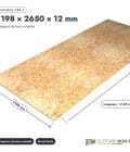 Panneau OSB 4 2650x12, largeur 1198 mm, bords droits : pièce cotée et longueurs