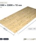 Panneau 3 plis épicéa 1250x2500, épaisseur 12 mm, poncé : pièce cotée et longueurs