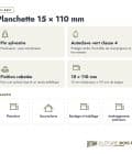 Planchette pin 15x110 emboîtable, autoclave vert : caractéristiques