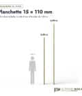 Planchette pin 15x110 emboîtable, autoclave vert : longueurs à l’échelle