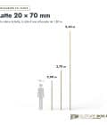 Latte autoclave 20x70 verte pour clôture ajourée : longueurs à l’échelle