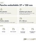 Planche emboîtable grise 27x130 pour clôture : caractéristiques
