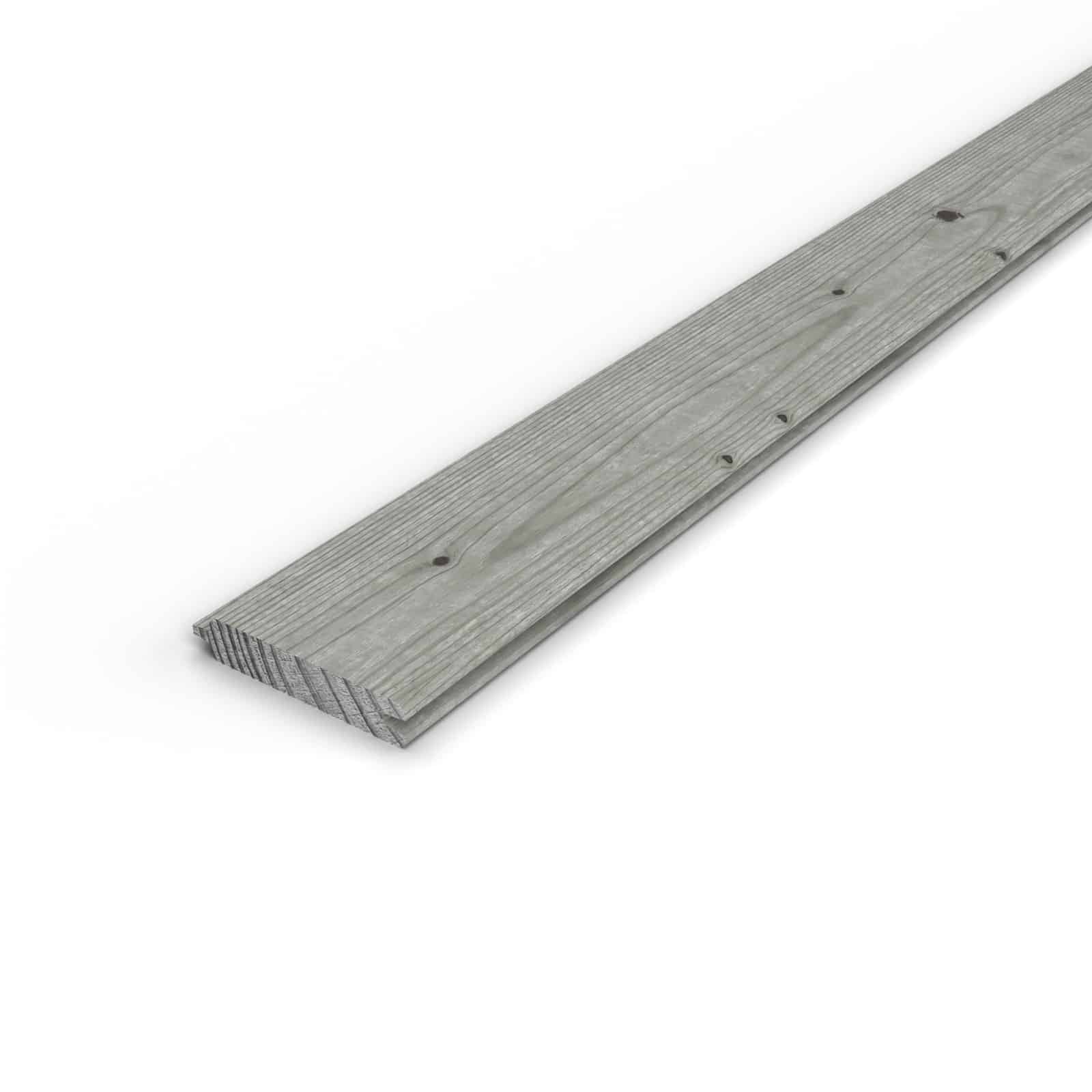 Planche emboîtable grise 27x130 pour clôture : pièce seule