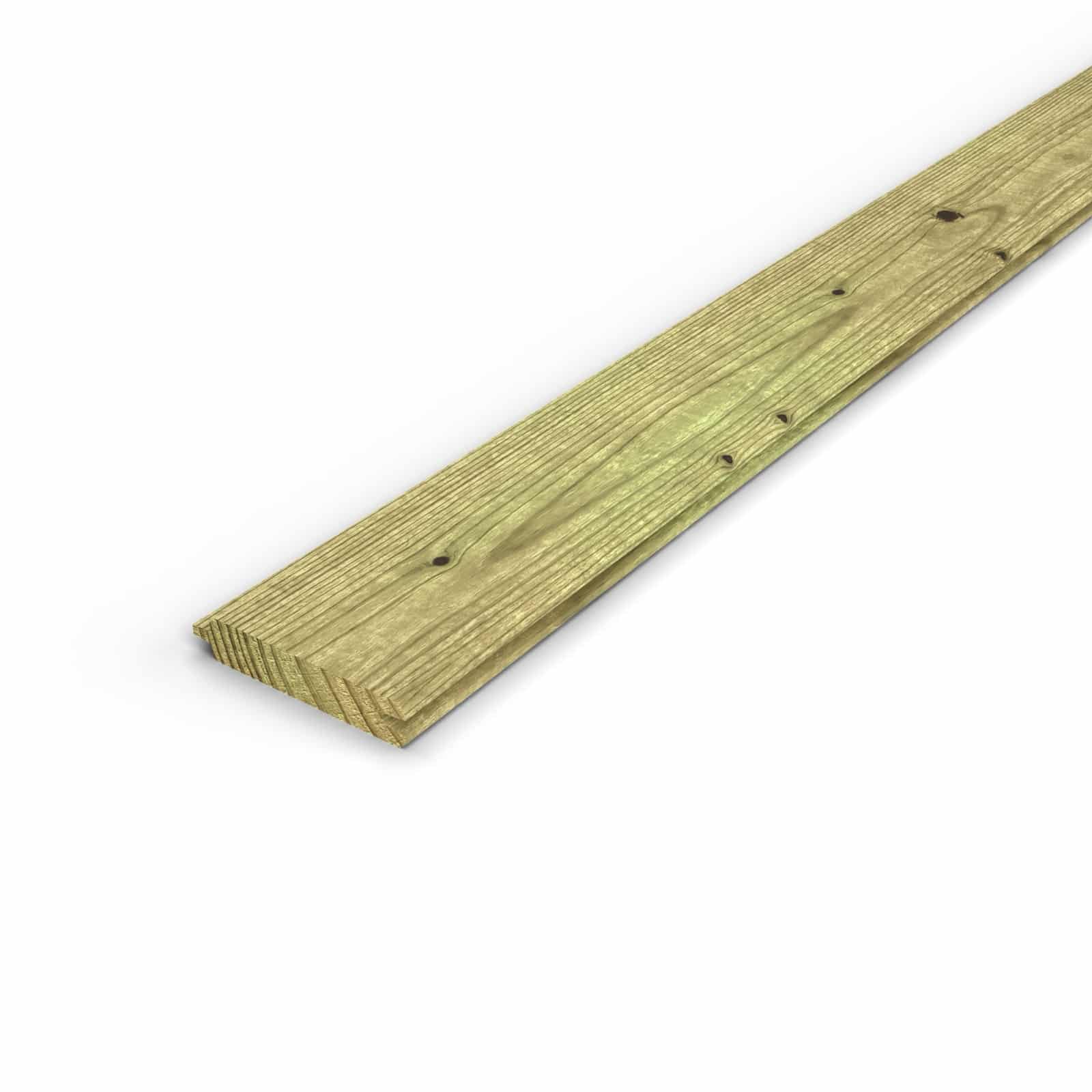 Lame de clôture 27x130 emboîtable en pin autoclave vert : pièce seule