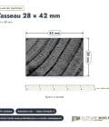 Tasseau autoclave noir 28x42 en pin sylvestre : plan de section coté