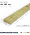 Madrier 45x145 en pin sylvestre raboté, autoclave vert : pièce cotée et longueurs