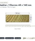Madrier 45x145 en pin sylvestre raboté, autoclave vert : plan de section coté
