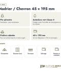 Madrier 45x195 en pin sylvestre raboté, autoclave vert : caractéristiques
