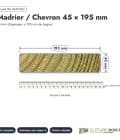Madrier 45x195 en pin sylvestre raboté, autoclave vert : plan de section coté