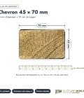 Chevron 45x70 autoclave pour ossature de clôture : plan de section coté