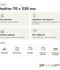 Madrier 70x220 en pin sylvestre raboté, autoclave vert : caractéristiques