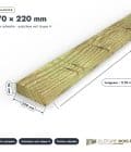Madrier 70x220 en pin sylvestre raboté, autoclave vert : pièce cotée et longueurs