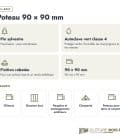 Poteau de clôture 90x90 en pin autoclave vert : caractéristiques