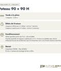 Poteau bois en H 90x90 rainuré pour clôture : commande et livraison