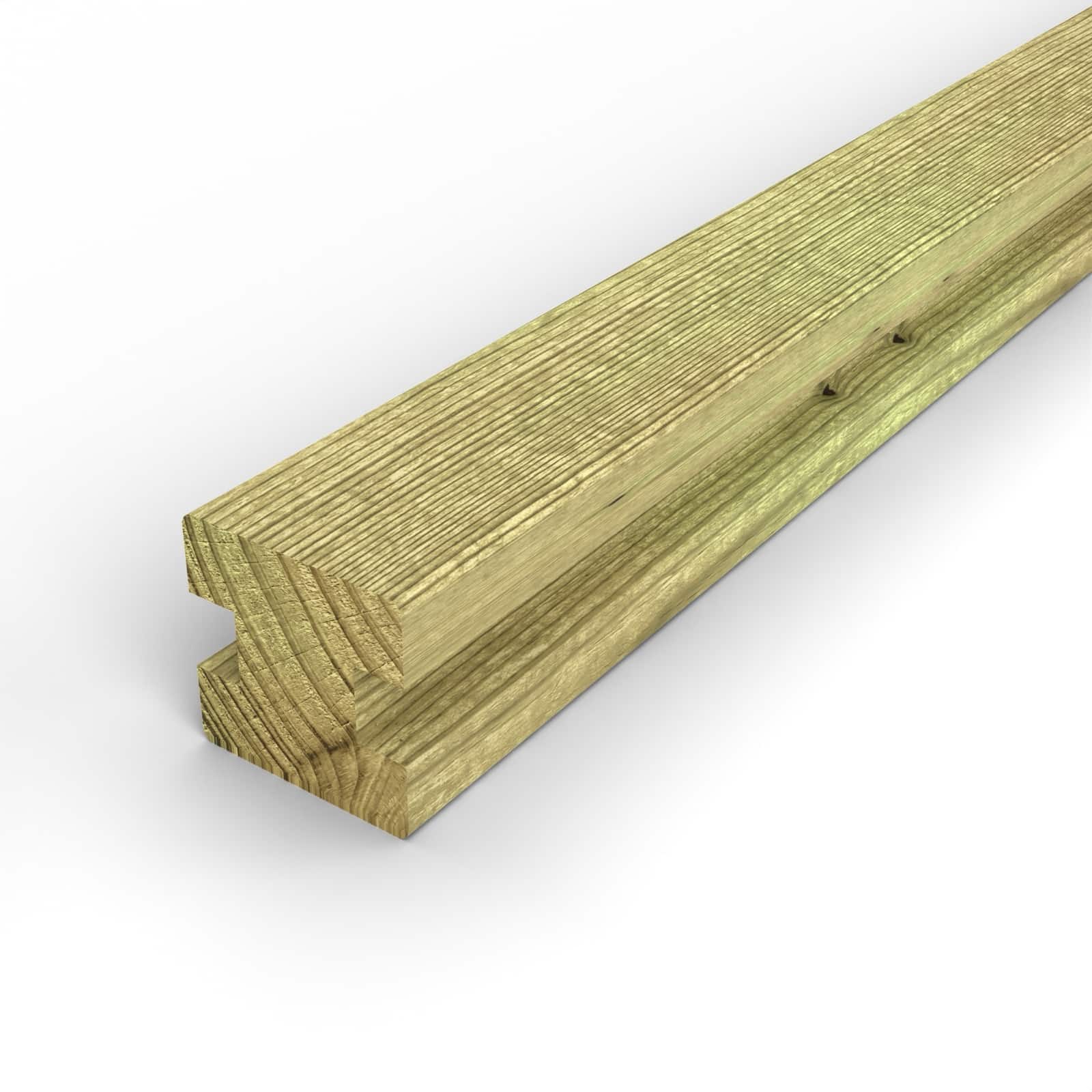 Poteau bois en H 90x90 rainuré pour clôture : pièce seule