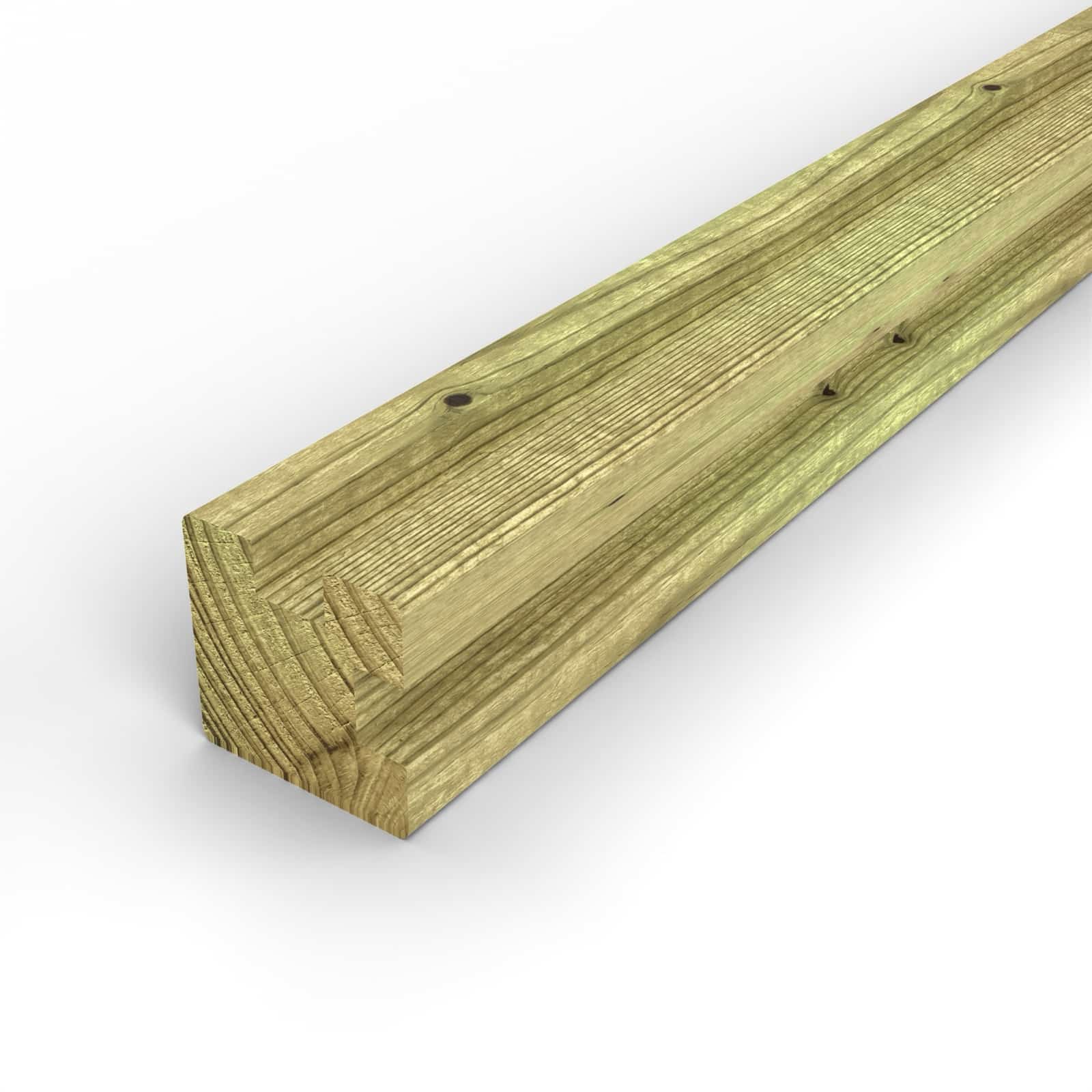 Poteau d'angle bois 90x90 rainuré en L : pièce seule