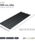Tôle bac acier anthracite RAL 7016, 63/100, profil Tolebac : pièce cotée et longueurs