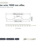Tôle bac acier anthracite RAL 7016, 63/100, profil Tolebac : plan de section coté