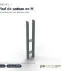 Pied poteau en H galvanisé à chaud, largeur intérieure 91 mm, pour poteau 90x90 : boite ou ensemble