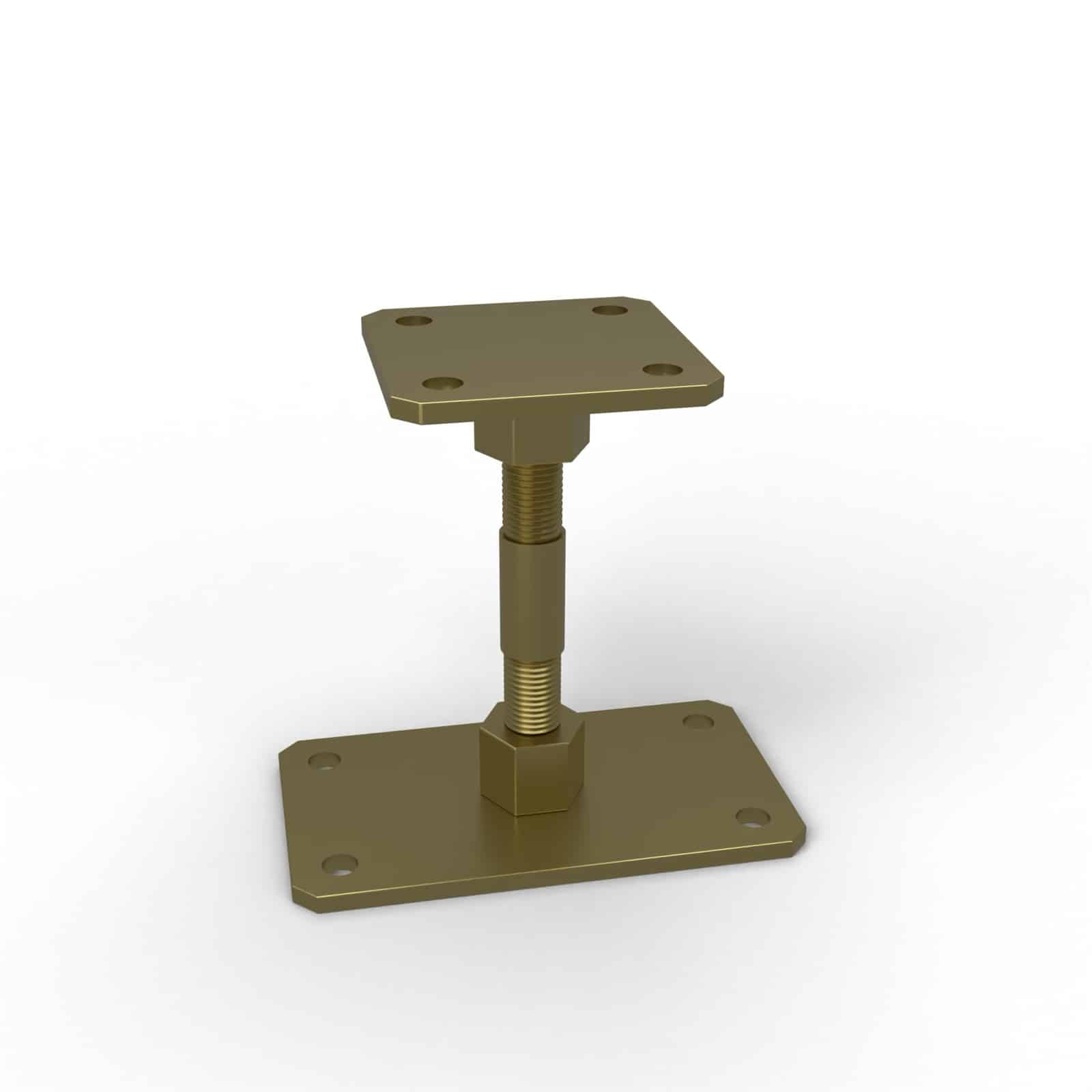 Pied de poteau réglable 90x90, platine 90x160 mm, hauteur 120 à 190 mm : piece