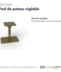 Pied de poteau réglable 90x90, platine 90x160 mm, hauteur 120 à 190 mm : usages