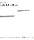 Pointes galvanisées 2,4x50 à tête plate, boîte de 5 kg ou sachet de 100 : usages