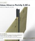 Poteau métallique clôture à feuillure 68x52 mm, longueur 2,50 m, RAL 7016 : usages