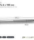 Vis 6x100 structure, acier zingué ou inox A2, Torx T30, boîte de 100 : piece cotee