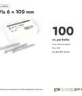 Vis 6x100 structure, acier zingué ou inox A2, Torx T30, boîte de 100 : boite ou ensemble