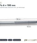 Vis 6x100 structure, acier zingué ou inox A2, Torx T30, boîte de 100 : piece cotee