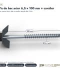 Vis bac acier cavalier EPDM 6,5x100, RAL 7016, vendue à l'unité : piece cotee