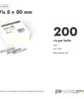 Vis bois dur 5x50 inox A2, tête réduite, double filet, boîte de 200 : boite ou ensemble