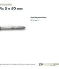 Vis bois dur 5x50 inox A2, tête réduite, double filet, boîte de 200 : usages