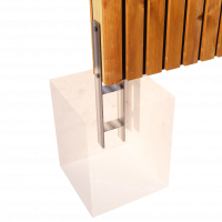 Kit de clôture bois occultante en pin sylvestre, fixation métallique sur socle béton